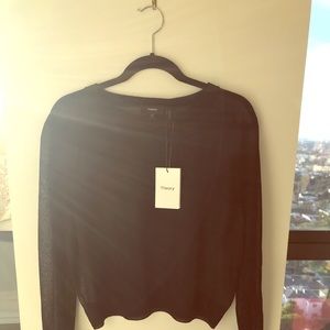 Theory black see through sweater